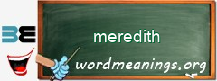 WordMeaning blackboard for meredith